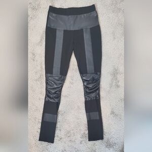 💚5/$25 Kali Rose Black Faux Leather Moto Sexy Leggings Pants Size Large